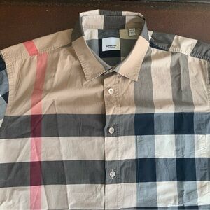 Burberry Beige and Black Checkered Shirt